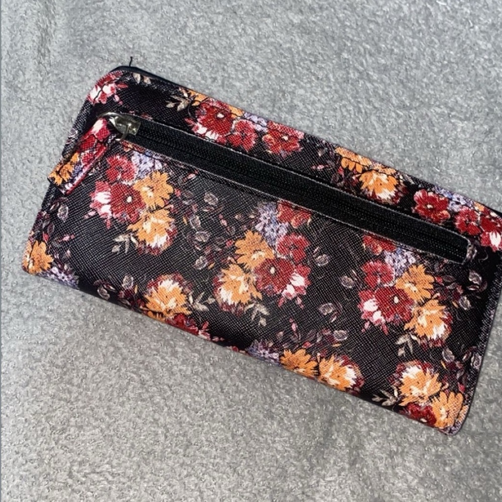 Floral Black Wallet